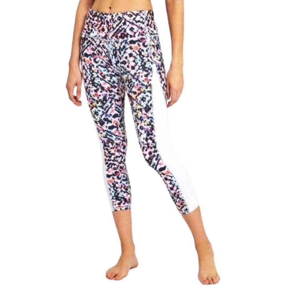 Athleta Watercolor Chaturanga High Rise Capri Leggings Size L